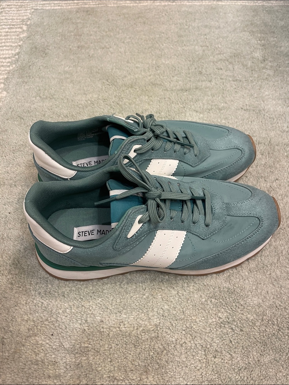Steve Madden Green and White Sneakers